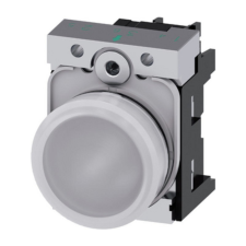 Siemens 3SU1156-6AA60-1AA0 komplett jelzőlámpa, fehér, 230VAC, fém, csavaros Sirius villanyszerelés