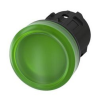 Siemens Jelzőlámpa fej műanyag d22 kerek zöld lapos 1-lámpa fekete műanyag-gyűrű SIRIUS ACT SIEMENS - 3SU1001-6AA40-0AA0
