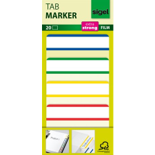 SIGEL 50x38 mm Jelölőcímke 4x5 db - Vegyes színek (20 lap) (HN202) jegyzettömb