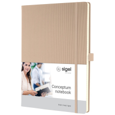 SIGEL Conceptum 97 lapos A5 kockás jegyzetfüzet - Bézs (CO650) füzet