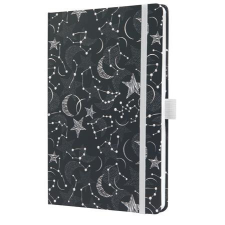 SIGEL Jegyzetfüzet, exkluzív, 135x203 mm, vonalas, 87 lap, keményfedeles, SIGEL &quot;Jolie&quot;, Cosmic Fantasy Black füzet