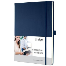 SIGEL Jegyzetfüzet, exkluzív, A4, kockás, 97 lap, keményfedeles, SIGEL "Conceptum", éjkék füzet