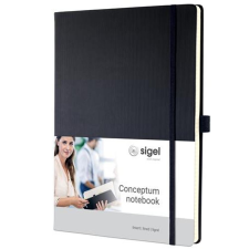 SIGEL Jegyzetfüzet, exkluzív, A4, vonalas, 97 lap, keményfedeles, SIGEL "Conceptum", fekete füzet