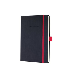 SIGEL Jegyzetfüzet, exkluzív, A5, vonalas, 97 lap, keményfedeles, SIGEL &quot;Conceptum Red Edition&quot;, fekete-piros füzet