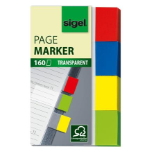  SIGEL Jelölőcímke, műanyag, 4x40 lap, 20x50 mm, SIGEL &quot;Clear&quot;, vegyes szín információs címke