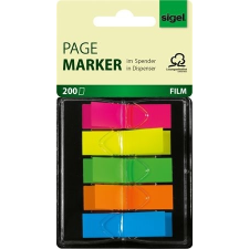 SIGEL Jelölőcímke, műanyag, "Z", 5x40 lap, 12x45mm, SIGEL, vegyes szín információs címke