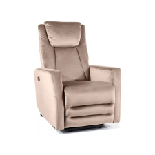 Signal Adonis Velvet Elektromos Relax Fotel Bársony Sötét Bézs USB Töltővel bútor