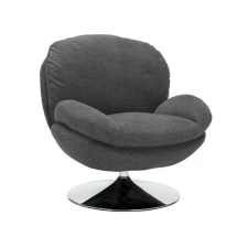 Signal Brigitte Króm Forgó Fotel Brego Szövet Sötétszürke bútor