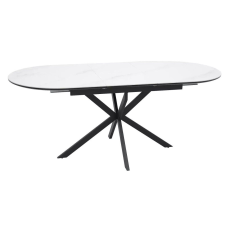 Signal Gaston Ceramic 140 Bővíthető Kerámia Étkezőasztal Mattfehér/Mattfekete bútor