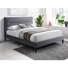 Signal Malaga Szürke Bársony Kárpitozott Franciaágy - 140x200 cm gyermekbútor