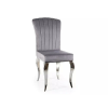 Signal Prince Velvet Krómi Bársony Étkezőszék Szürke Barokk Stílusú