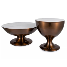 Signal Salsa Kerek Dohányzóasztal Szett - 75cm, Márványhatású Kerámia bútor