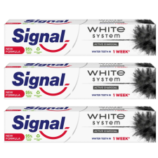 Signal White System Charcoal Fogkrém 3x75ml fogkrém