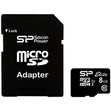 Silicon Power - 8GB microSDHC+adapter, UHS1 - SP008GBSTHBU1V10SP memóriakártya