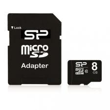 Silicon Power 8GB microSDHC Silicon Power CL10 + adapter (SP008GBSTH010V10SP) memóriakártya