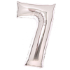  Silver, Ezüst 7-es szám fólia lufi 66 cm