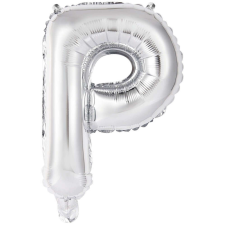 Silver, Ezüst P betű fólia lufi 45 cm party kellék
