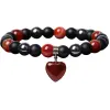 Silver Star Copperleaf női karkötő, fekete, Hematite Carnelian, 23 cm