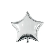  Silver Star, Ezüst csillag fólia lufi 46 cm party kellék