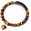 Silver Star Onyxwood női karkötő, barna, Tiger Eye, 21 cm