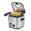 Silvercrest SFM 840 B1 inox, nemesacél 1.2 literes 840W mini olajsütő, 1-2 személyes fritőz fix, tapadásmentes üsttel