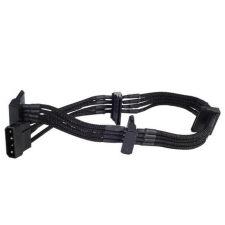 Silverstone 4-Pin Molex - 4x SATA hosszabbító - 300mm fekete kábel és adapter