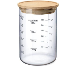 Simax skálával és fa fedéllel, 0,8 l papírárú, csomagoló és tárolóeszköz