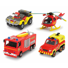 Simba Fireman Sam 4 fém járműből álló készlet helikopterrel 1:64 méretarányú autópálya és játékautó