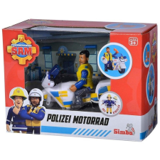 Simba Sam, a tűzoltó - Rendőrségi motor Malcolm figurával autópálya és játékautó