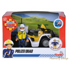 Simba Toys Sam a tűzoltó - Rendőrségi quad Malcolm figurával autópálya és játékautó