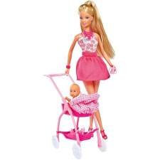 Simba Toys Steffi Love - Steffi baba kisbabával és rózsaszín babakocsival (105733067) baba