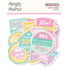 Simple Stories Crafty Things Kivágatok Patches Bits & Pieces 1 csomag matrica