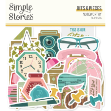 Simple Stories Kivágatok - Bits & Pieces - Noteworthy (1 csomag) matrica