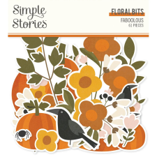 Simple Stories Kivágatok - Floral Bits & Pieces - FaBOOlous (1 csomag) matrica