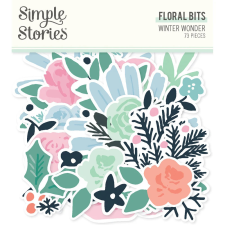 Simple Stories Kivágatok - Floral Bits & Pieces - Winter Wonder (1 csomag) matrica