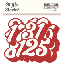 Simple Stories Kivágatok - Number Bits & Pieces - Boho Christmas (1 csomag) matrica