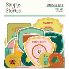 Simple Stories Kivágatok - Patches Bits - Trail Mix (1 csomag) matrica
