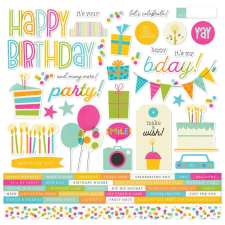 Simple Stories Matrica 12" (30 cm) - Cardstock Stickers - Birthday (1 ív) matrica