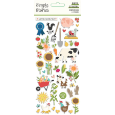 Simple Stories Matrica , Puffy Stickers / Simple Stories Homegrown (1 ív) matrica
