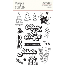 Simple Stories Szilikonbélyegző - Clear Stamps - Boho Christmas (1 csomag) bélyegző