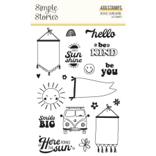 Simple Stories Szilikonbélyegző - Clear Stamps - Boho Sunshine (1 csomag) bélyegző