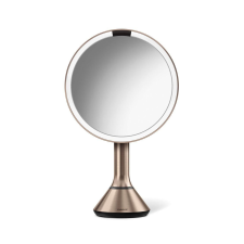 SimpleHuman ST3053 20cm-es LED-es smink tükör 5x nagyítással - rózsaarany fürdőszoba bútor
