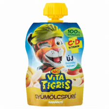 Sio-Eckes Kft. Sió Vitatigris alma-szőlő-banán gyümölcspüré 90 g üdítő, ásványviz, gyümölcslé
