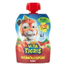 Sió Gyümölcspüré SIÓ Vitatigris Eper 100% 90g üdítő, ásványviz, gyümölcslé