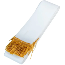  Sírcsokor szalag 5x150cm fehér-arany 10db/csom (db ár) dekorációs kellék