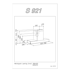 Sirius - Páraelszívó SL-921 TW 52 cm Fehér üveg páraelszívó