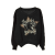 Sisley fekete, strasszköves lány pulóver – 120 cm