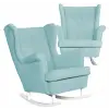  Skandináv Velúr Hintaszék Hunter Family Furniture Kék