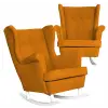  Skandináv Velúr Hintaszék Hunter Family Furniture Mustár