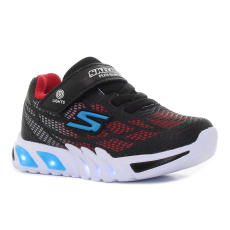 Skechers Flex - Glow Elite - Vorlo villogó fekete baba cipő Méret:21